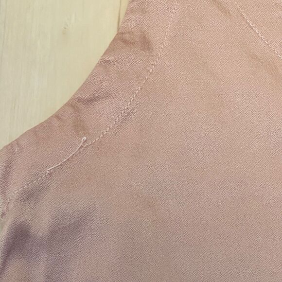 Lacausa Women M Jumpsuit Romper Satin V Neck Wide Leg Pink Rose - Picture 3 of 10